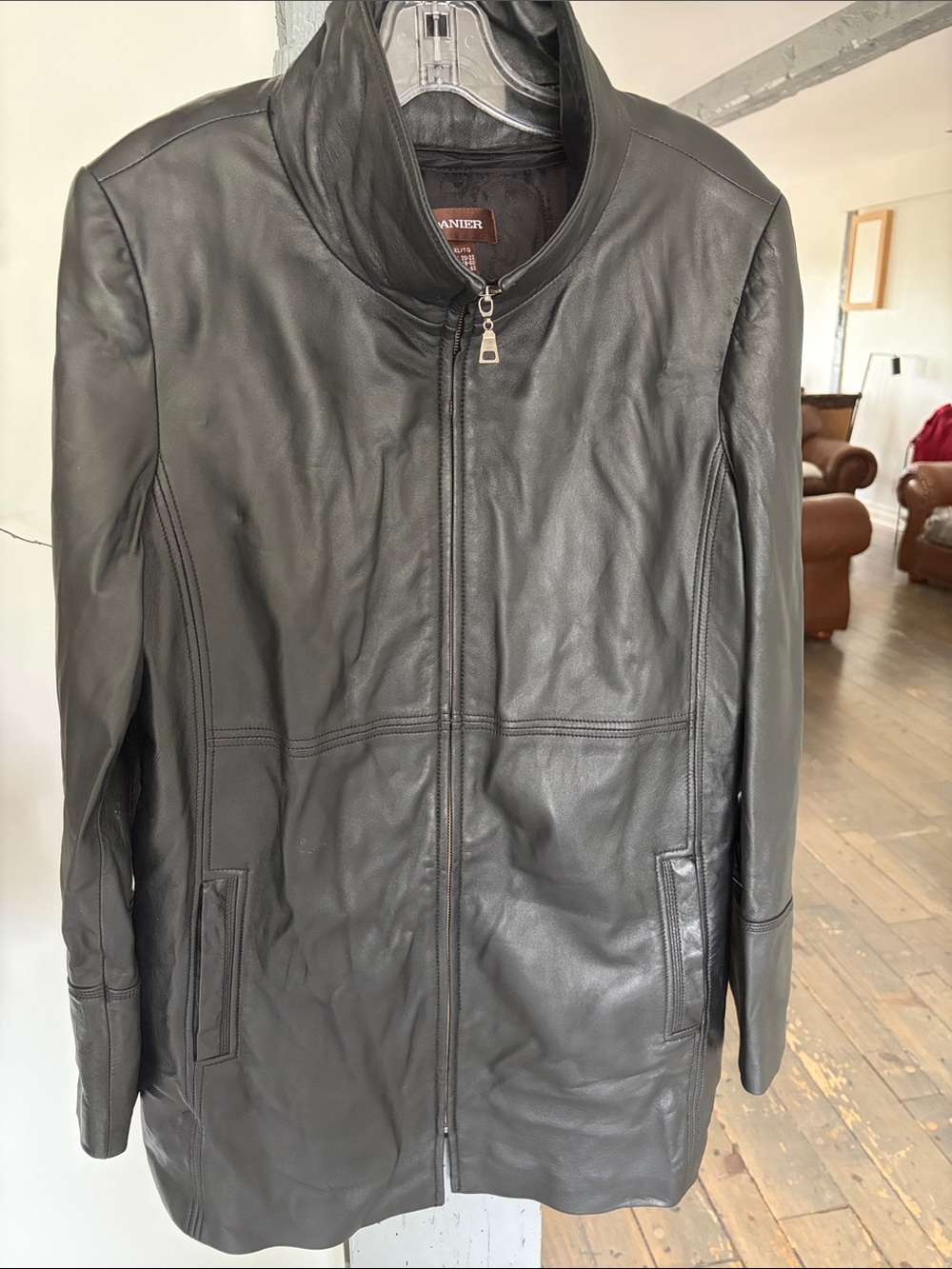 Danier leather Black Leather Zip-Up coat jacket for women’s